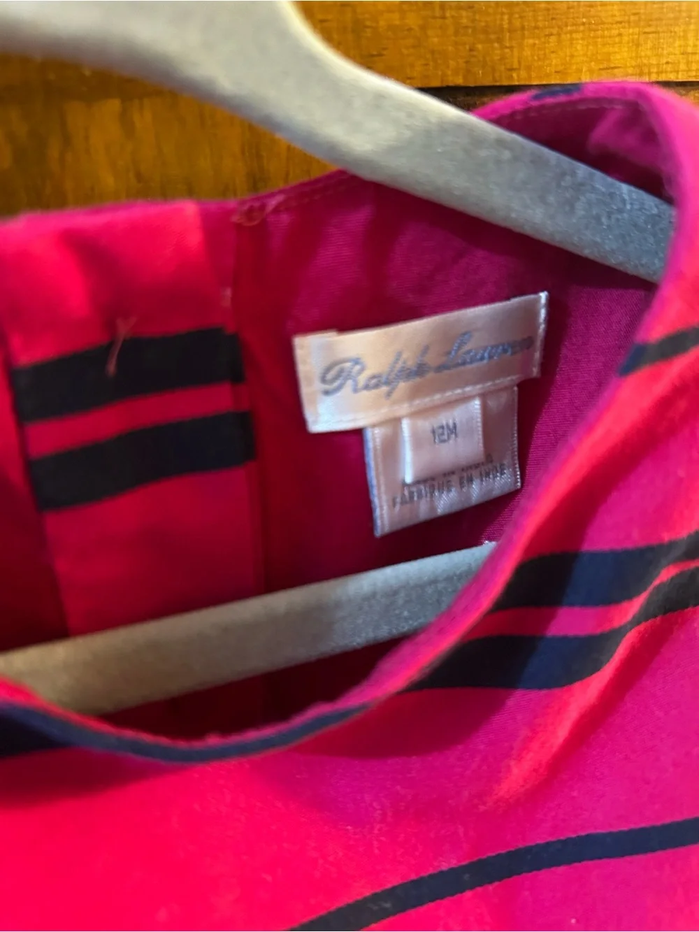 Ralph Lauren Hot Pink & Navy Striped Dress